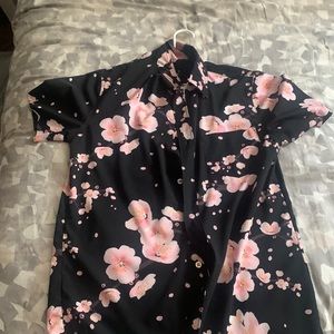 Black and pink floral design, size small
